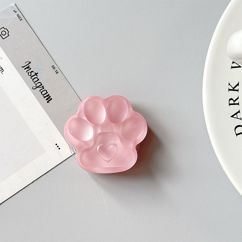 Solid Color 3D Cat Paw Phone Grip Stand Adhesive Telescopic Korean Ins Style Desktop Creative Ring Portable_voghion.com