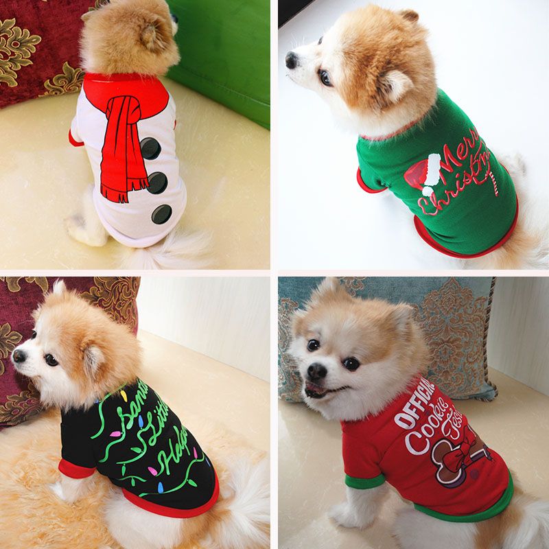 Navidad y Año Nuevo para perros pequeños y medianos, disfraz de chihuahua, camiseta para mascota, ropa abrigada para perros Yorkshire de PawParty Store_voghion.com