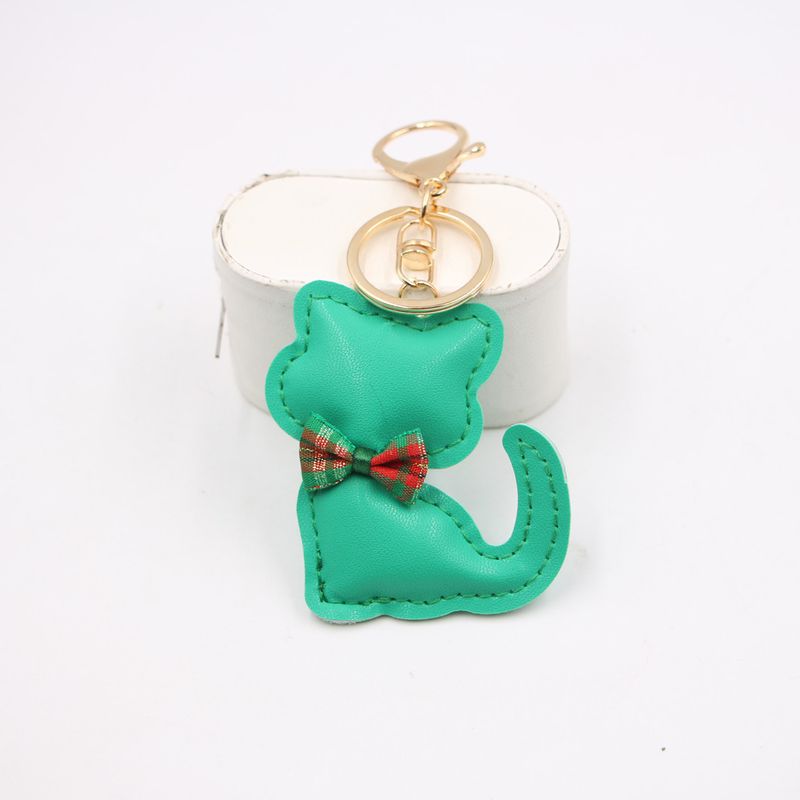 Nuovo ciondolo portachiavi in pelle a forma di papillon con gatto, accessorio per zaino, portafoglio_voghion.com
