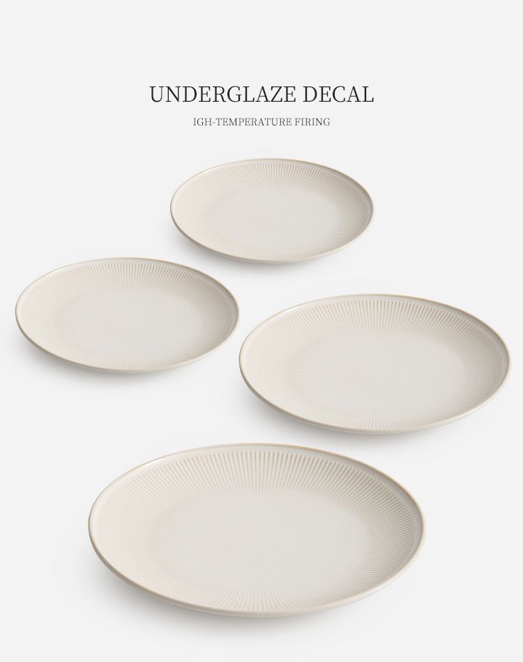 Beige Dish Household Shallow High-end Light Luxury Ceramic Steak Western Round Plate 2025 New Model Plating_voghion.com