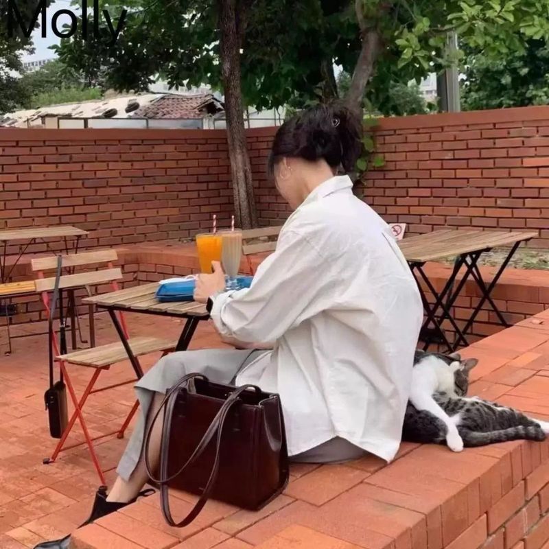 Bolso tote coreano de 7 colores, estilo oblongo, tipo stand, para mujer, de gran capacidad._voghion.com