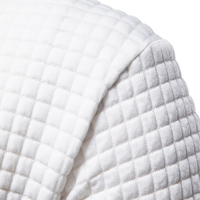 Set sportivo con cappuccio a quadri piccoli jacquard casual a maniche lunghe autunno/inverno 2024 da uomo_voghion.com