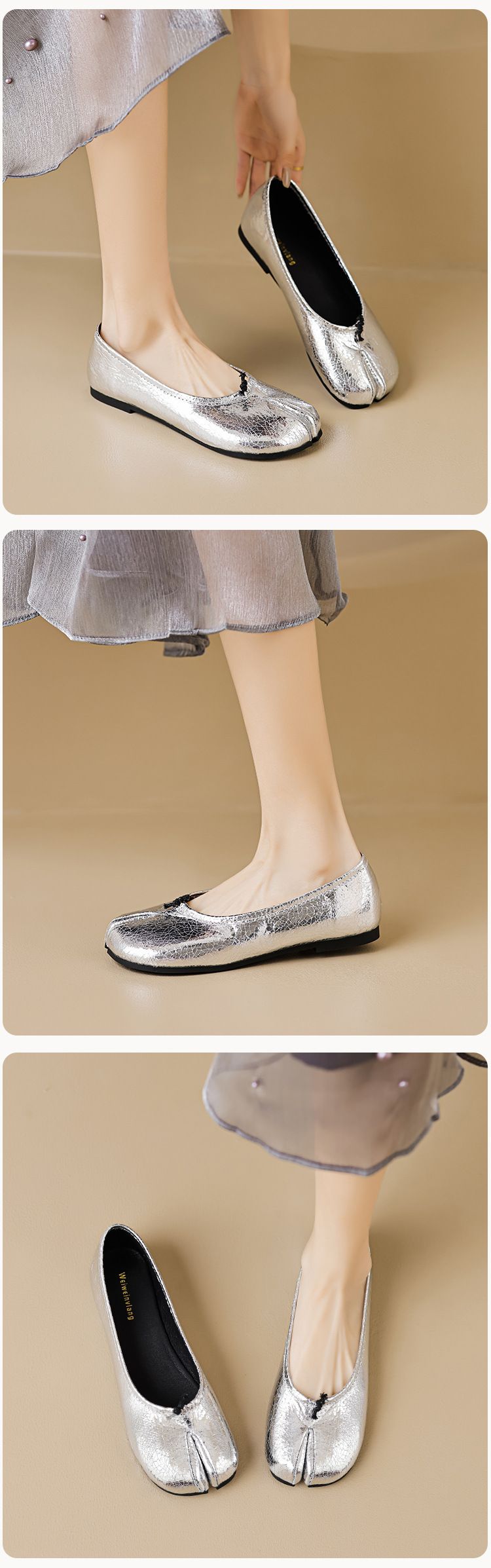 Platte schoenen voor kinderen met een ondiepe mond, veelzijdige schoenen met één pedaal, zachte zolen en een sub-teen varkenspootjesschoenen_voghion.com
