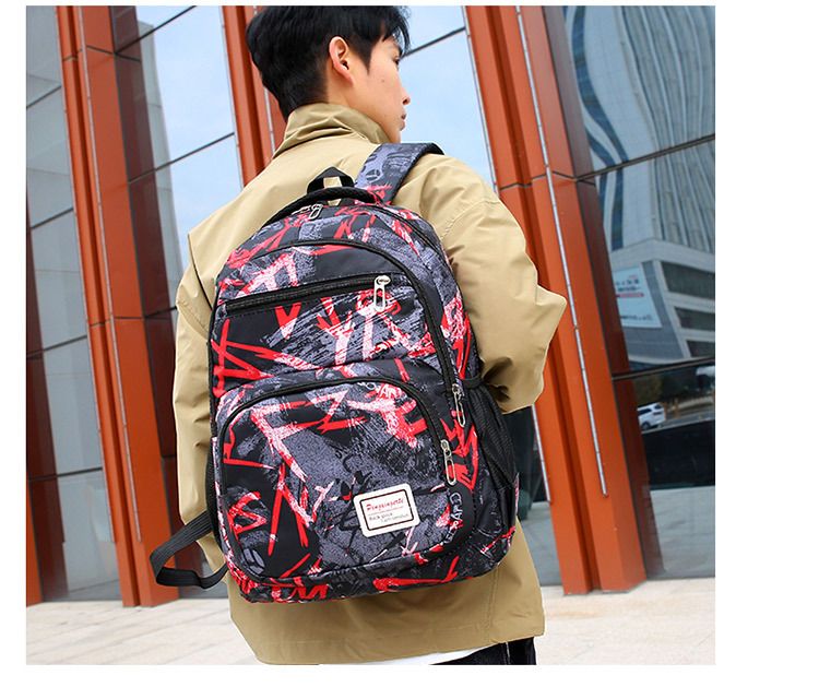 large capacity three piece combination bag student school bag backpack messenger bag camouflage bag_voghion.com
