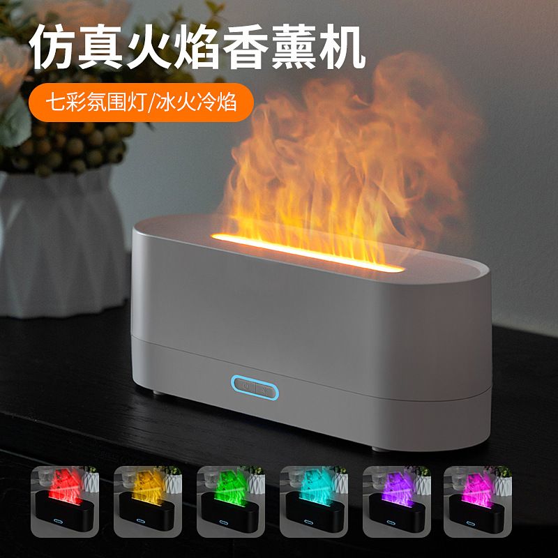 Nuovo diffusore di fiamma simulata colorato da tavolo per umidificatore d'aria USB per hotel e casa_voghion.com
