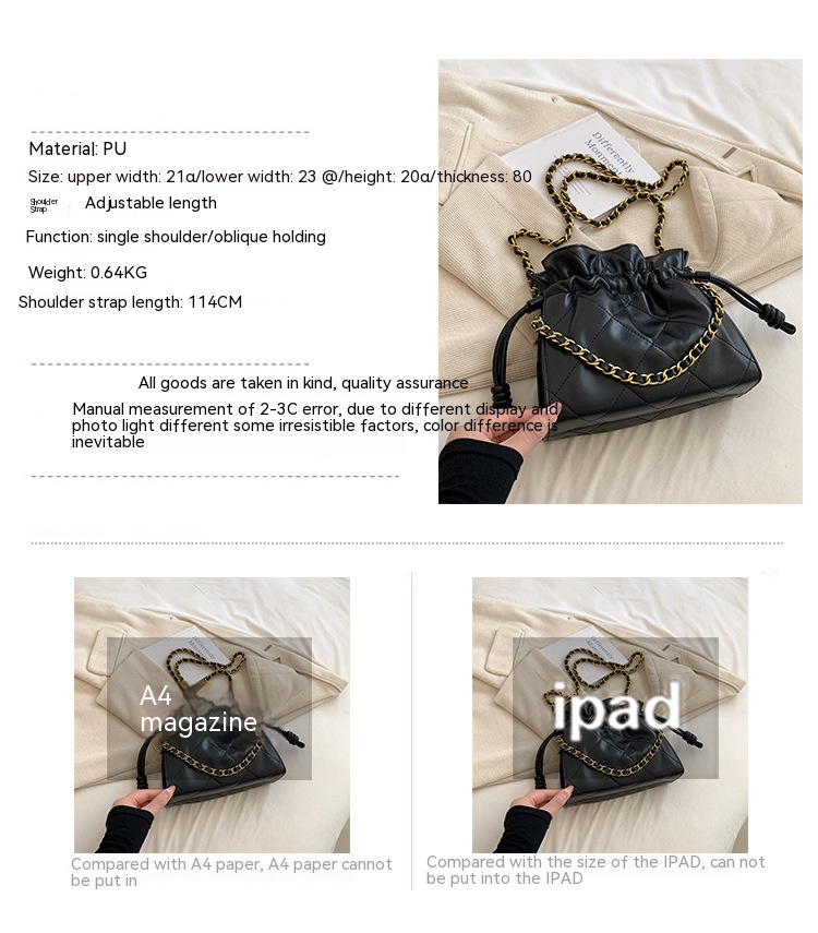 Lingge Chain Bag One Shoulder Armpit Stray Bag 2023 New Vintage Lingge Garbage Bag Bag Large Capacity Tote Bag_voghion.com