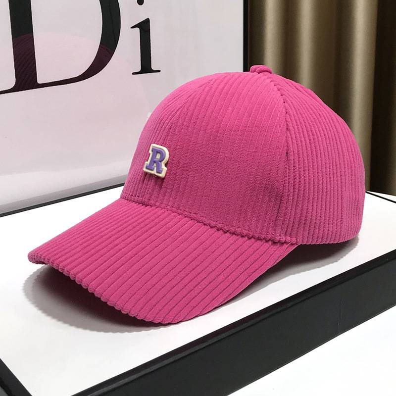 Chapeau en velours côtelé en langue de canard pour enfants, nouvelle mode d'hiver noir, chapeau de Baseball avec lettres de rue pour hommes, 2024_voghion.com