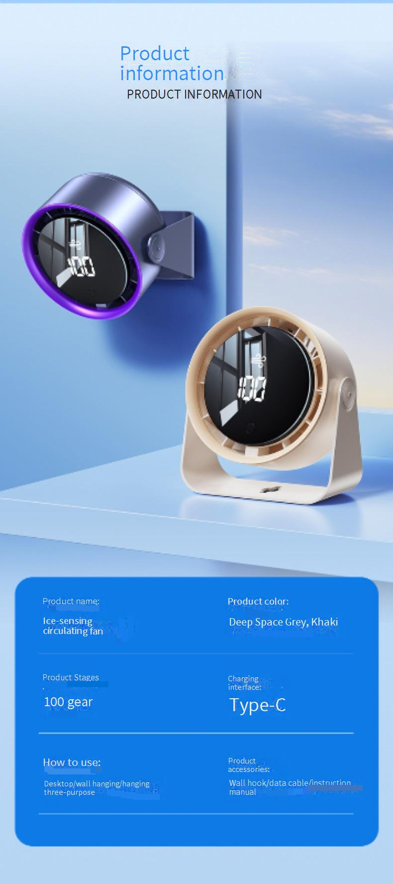 USB Rechargeable Desk Fan - Ultra Quiet 38dB Mini Fan For Home/Office/Dorm (3 Speed Settings Adjustable Tilt Portable Design)_voghion.com