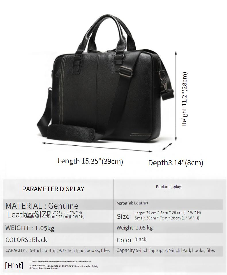 Borsa da uomo in pelle, borsa da lavoro retrò, borsa a mano, borsa a tracolla in pelle di vacchetta, borsa da lavoro da uomo_voghion.com