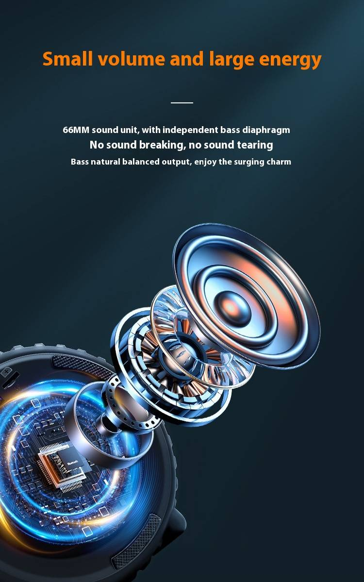 Lastik Şeklinde Bluetooth Hoparlör (Derin Bas, Taşınabilir, SD Kart ve AUX Desteği - Kamp, Bisiklet ve Partiler İçin Su Geçirmez Açık Hava Hoparlörü)_voghion.com