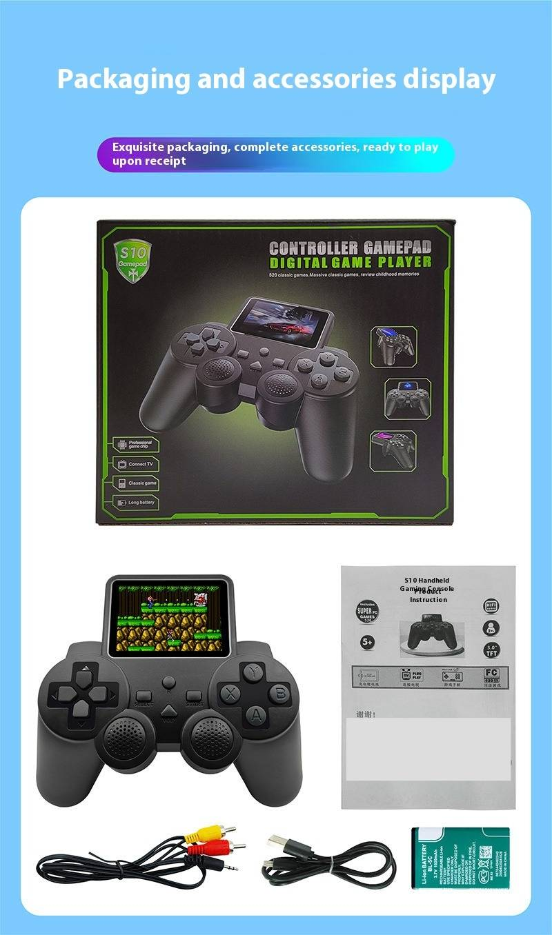 Console de jogos portátil Retro FC - 520 jogos clássicos, modo para dois jogadores, conexão com TV, jogos portáteis para crianças e adultos_voghion.com