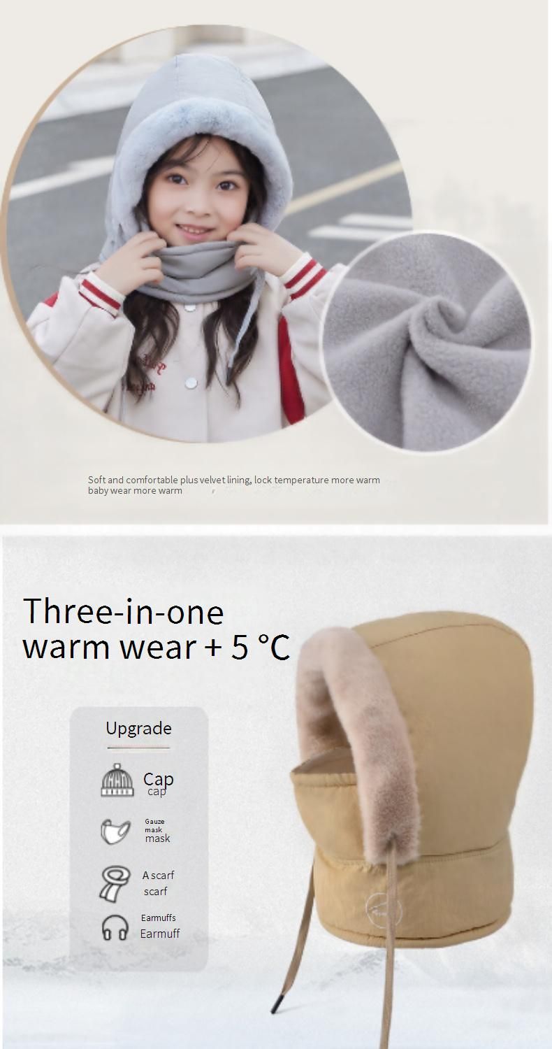 Winter Neck Warmer Face Mask Hat For Kids - Windproof Fleece Lined Balaclava Hood With Ear Protection For Boys & Girls (Multiple Colors)_voghion.com