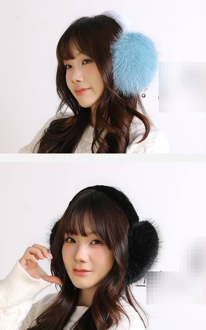 Paraorecchie di lusso in pelliccia sintetica di volpe per donne e uomini - Scaldaorecchie invernali ultra morbidi e caldi, accessori pieghevoli e portatili per il freddo_voghion.com