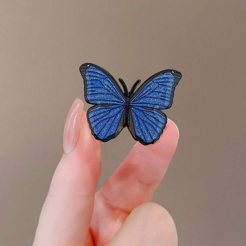 Blue Flash Butterfly Brooch High-end Women's Exquisite Fashion Niche High-end Design Suit Pin High-end Corsage Accessories_voghion.com