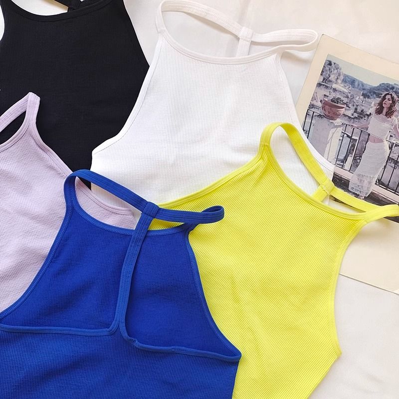 Gilet da yoga fitness a maniche corte da donna con bella schiena ed elevata elasticità, colore puro, traspirante e assorbente del sudore_voghion.com