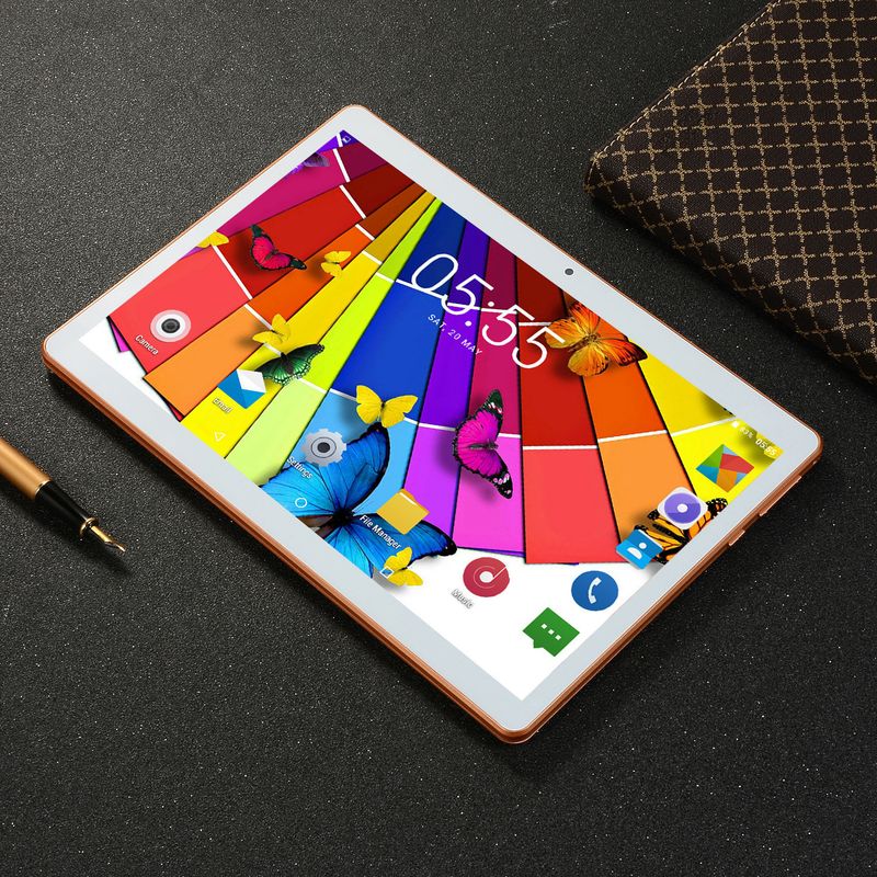 10,1-Zoll-Android-Tablet mit IPS-HD-Display, 3G-Telefonie, Dual-SIM, GPS, 1 GB RAM, 16 GB ROM, Bluetooth, Dual-Kamera – Weiß/Gold/Schwarz_voghion.com