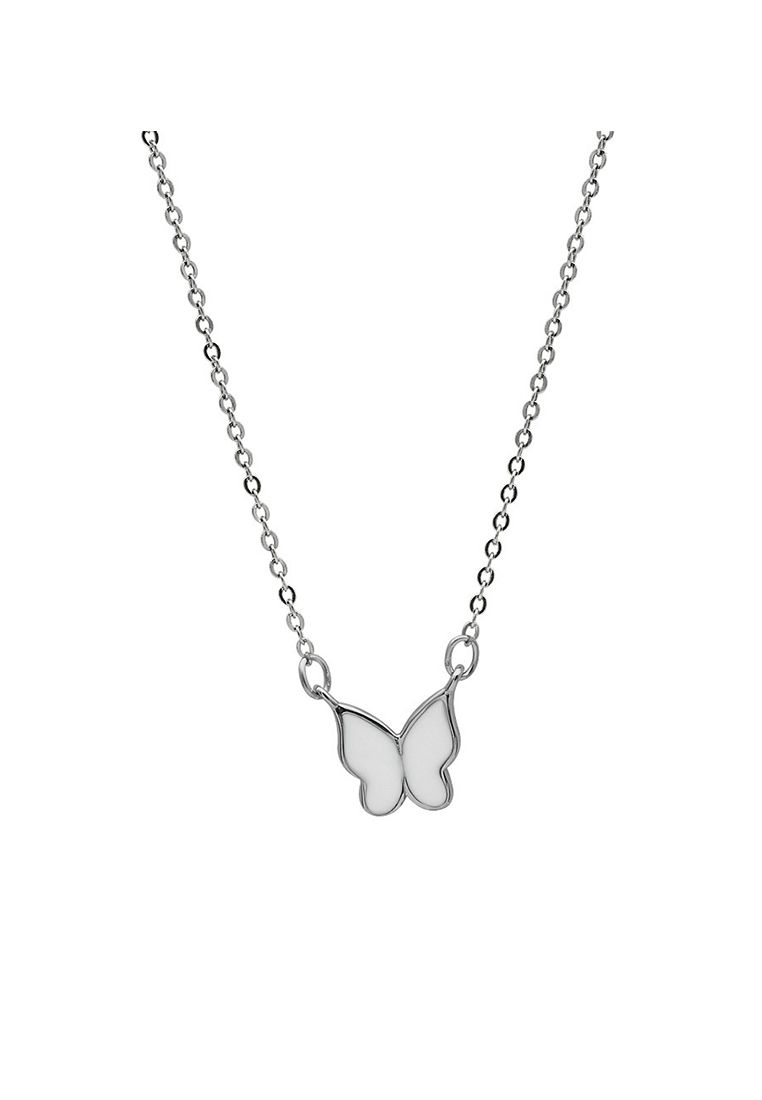 LDR9066 S925 Silver Classy Butterfly Necklace_voghion.com