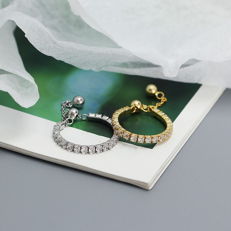 TYJ0334 Sparkling S Silver Instagram Pulling Design Stacked and Paired Diamond Ring Small Handicraft_voghion.com