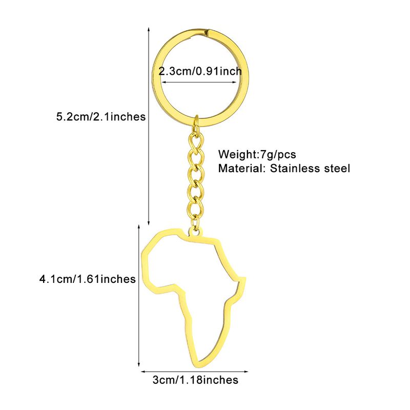 African Map Heart Keychain - Glossy Titanium Steel Pendant With Ethnic Motifs For Men & Women_voghion.com