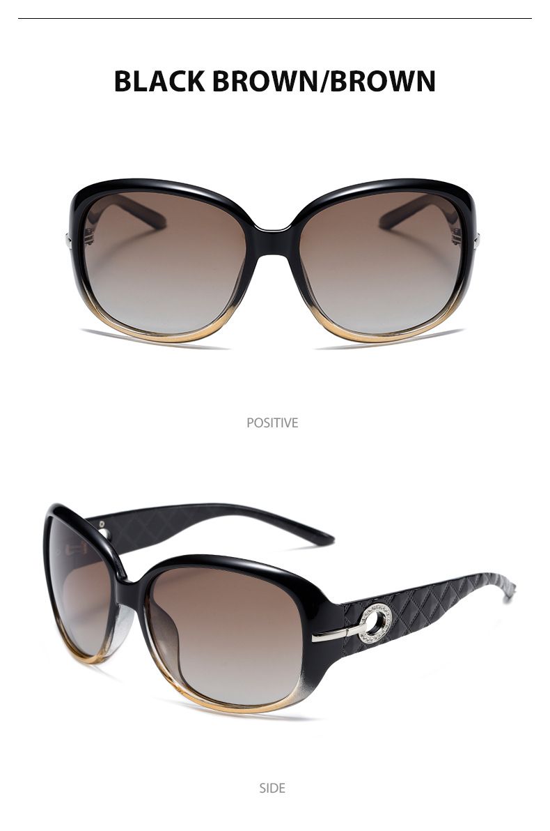 Polarized oversized women's square frame sunglasses fashion aunt anti-ultraviolet retro_voghion.com