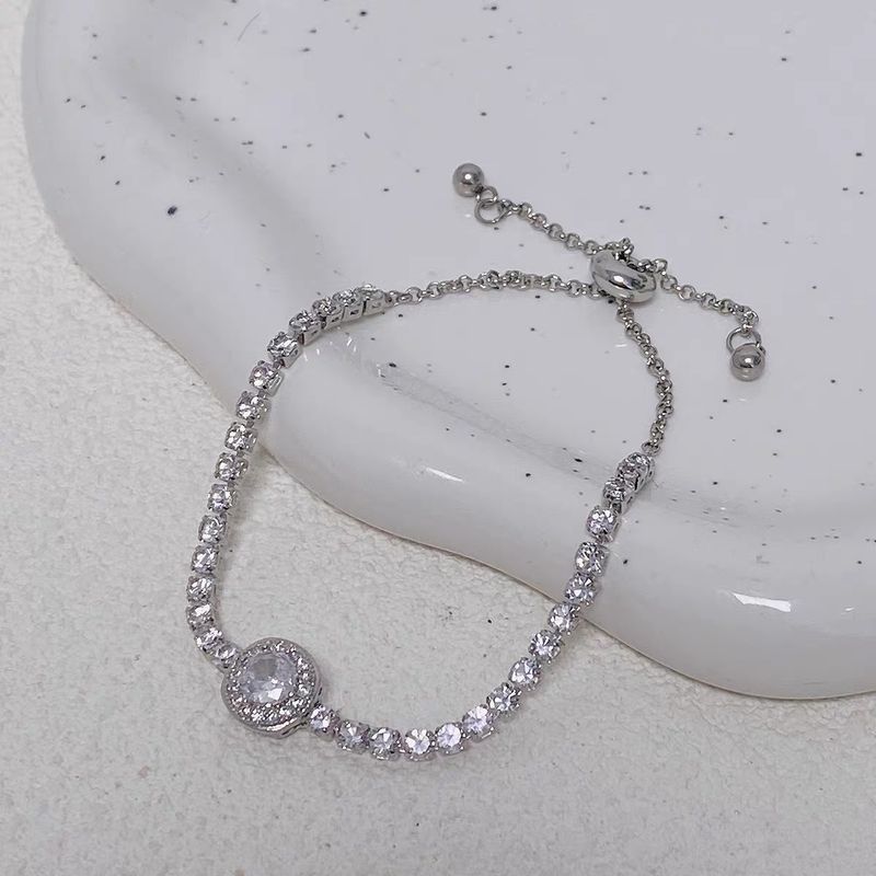 Square Zircon Adjustable Bracelet Women's Simple Light Luxury Bracelet Personalized Temperament High End Feeling Bracelet_voghion.com