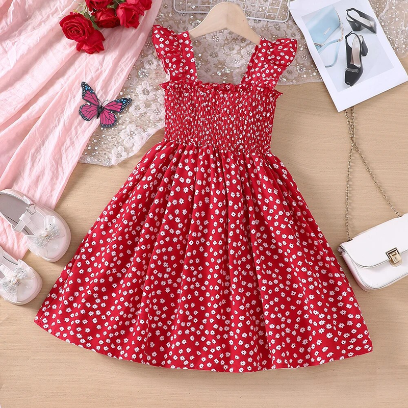 Nouveau Vacances d'été vent Lotus feuille bord petite fleur fragmentée sangle suspendue Dre pour les enfants du collège et_voghion.com