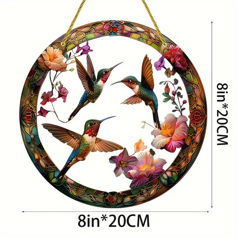 Sonnenfänger mit Kolibri-Motiv, 20,3 cm, durchscheinende Acrylkunst. Ballettdekor der Natur für Gartenveranden oder als wertvolles Zeichen der Freundschaft._voghion.com