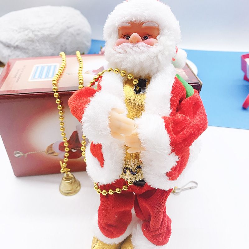 Weihnachts-Kletterspielzeug mit 3 Geschwindigkeiten und Doppelschalter, goldene Füße und Leiter – festliche Weihnachtsdekoration für Kinder und Erwachsene_voghion.com