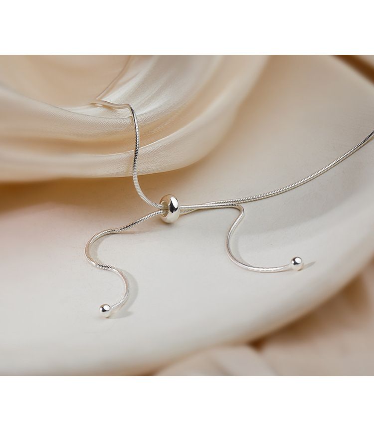 Pescoço Cobra Osso Clavícula Corrente, Colar Puxador Ajustável, Design Instagram, Moda Minimalista, Estilo Curto Feminino_voghion.com