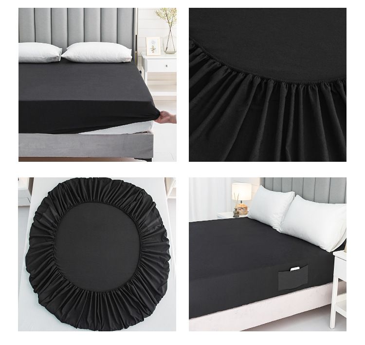 Home Garden Solid Color Sanded Pocket Bedspreads And Fitted Sheets_voghion.com