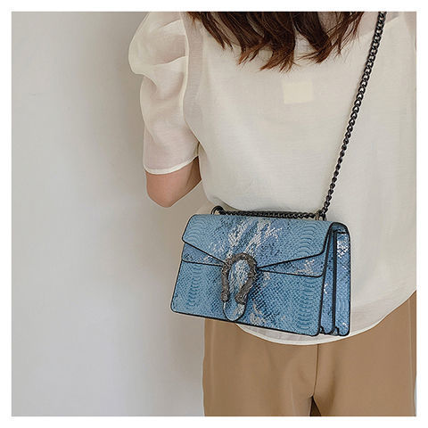 Designer Unik Begrænset Oplag Taske Dame Ny Moderigtig Niche Slangeskindstekstur Dionysia Taske Enkelt Skulder Crossbody Taske Kæde_voghion.com