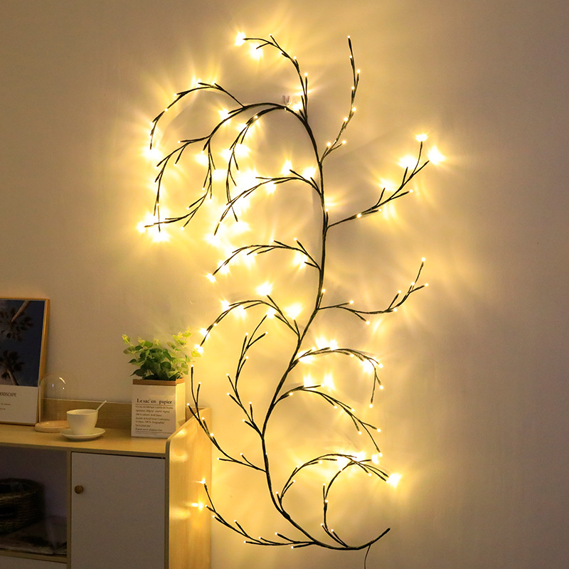 Direct sales LED rattan light, round ball branch light, Christmas decoration design light, living room bedroom light string_voghion.com
