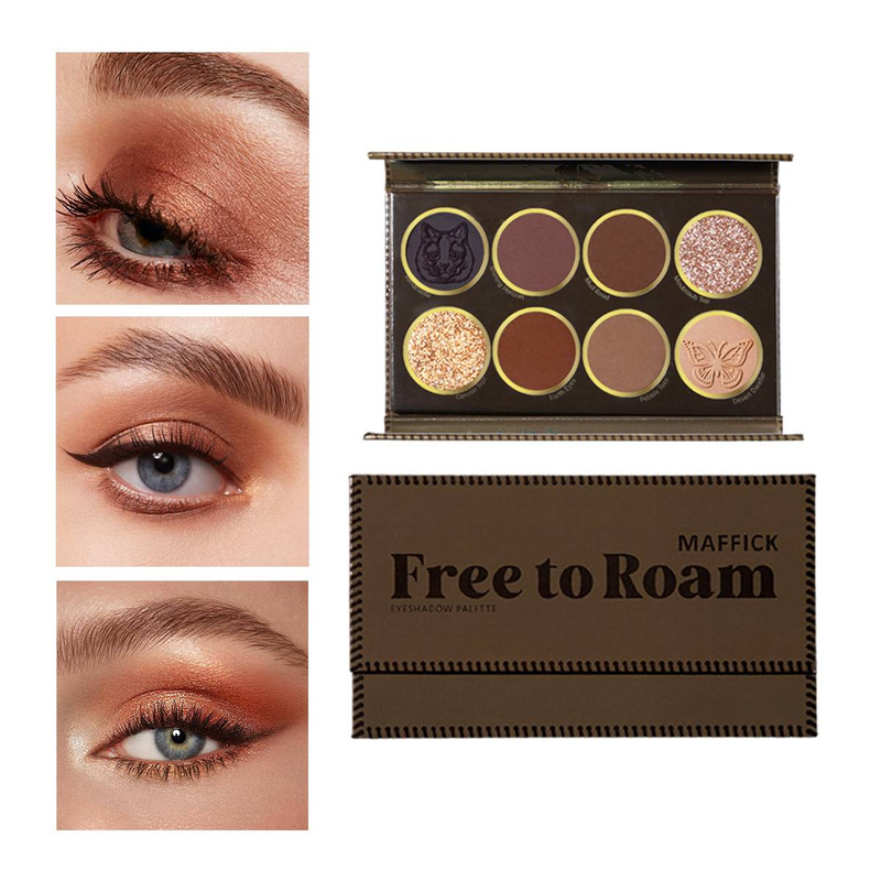 Free Roam 8-color eyeshadow tray matte pearl burst_voghion.com