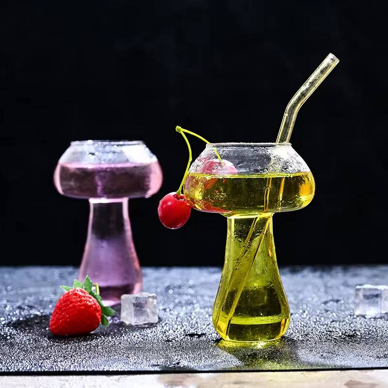 Aranyos gombás koktélos pohár 260 ml-es italos söröspohár kreatív átlátszó vörösboros pohár kávéscsésze italos bár sörétes pohár_voghion.com