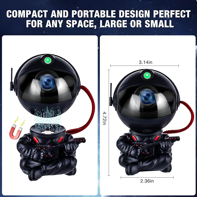 Proyector de galaxia con astronauta, proyector de estrellas, luz de galaxia, luz de noche para niños, luz LED de techo con nebulosa, decoración de habitación con temporizador y control remoto_voghion.com