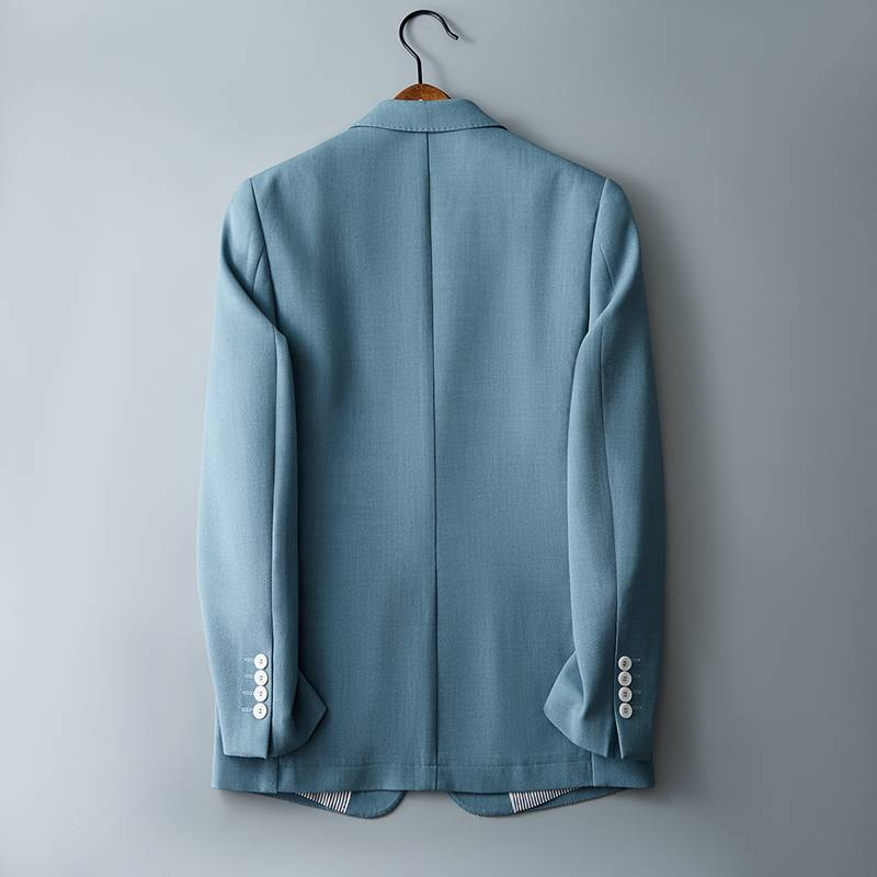 Heren Casual Slim-fit Effen Kleur Brits Zakelijk Gentleman Eenvoudig All-match Pak Bruidegom Beste Man Banketpak_voghion.com