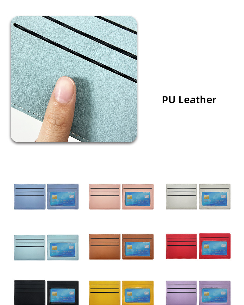 Porta carte di credito in pelle spessa con 4 scomparti per carte di credito, sottile, da donna, cucito, in pelle PU, custodia per carte_voghion.com