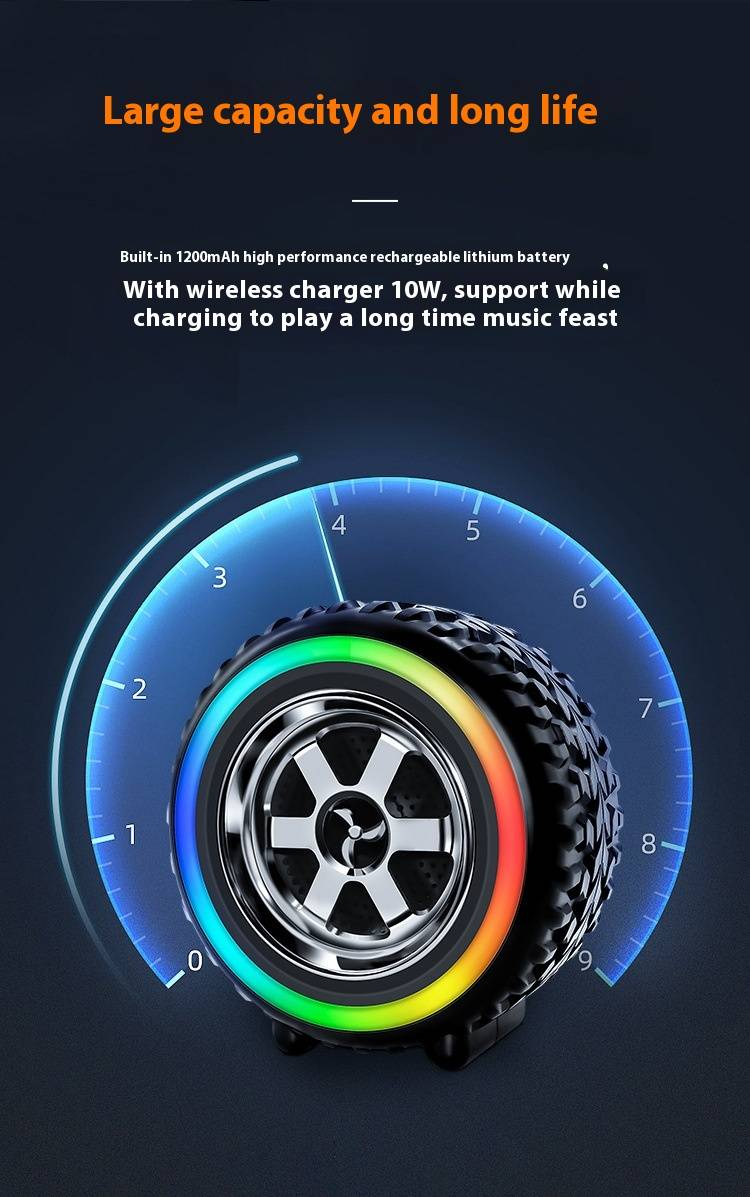 Lastik Şeklinde Bluetooth Hoparlör (Derin Bas, Taşınabilir, SD Kart ve AUX Desteği - Kamp, Bisiklet ve Partiler İçin Su Geçirmez Açık Hava Hoparlörü)_voghion.com