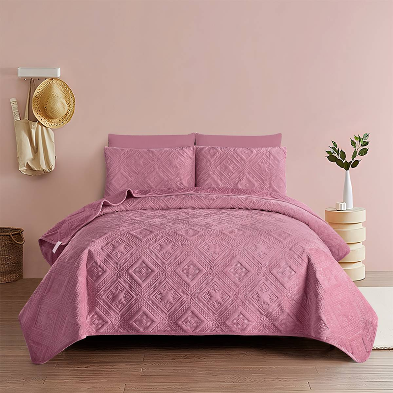 CG23 Crystal Velvet Checkered Bed Cover Set, Suitable For Bedrooms And Living Rooms (1* Duvet Cover +2* Pillowcase, No Duvet Core Or Pillow Core)_voghion.com