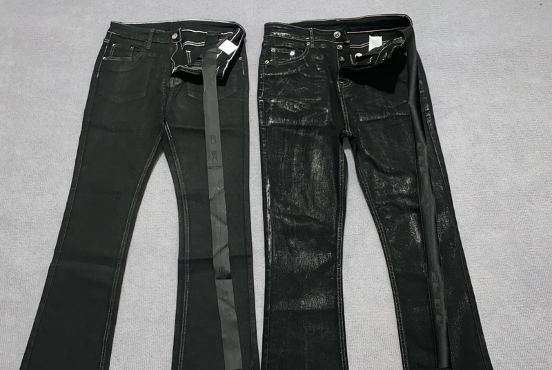 Men's Clothing High Version Ro Style Handmade Wax Pants Vibe Flared Wide Leg Elastic Ribbon High Street Cleanfit Jeans_voghion.com