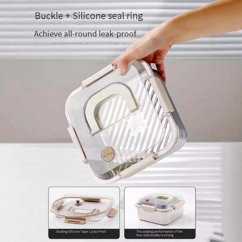 Contenitore per alimenti in acciaio inossidabile di alta qualità - Extra spesso e ermetico (grande capacità, per uso in frigorifero e all'aperto)_voghion.com