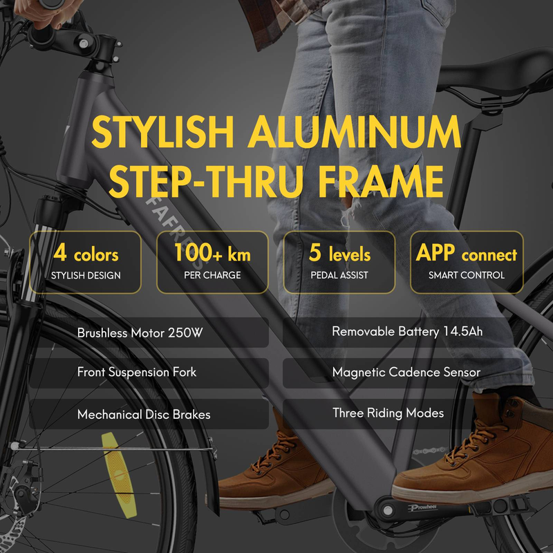Vélo électrique de ville Fafrees F28 Pro, pneus 27,5 pouces, moteur 250 W, batterie 36 V 14,5 Ah_voghion.com