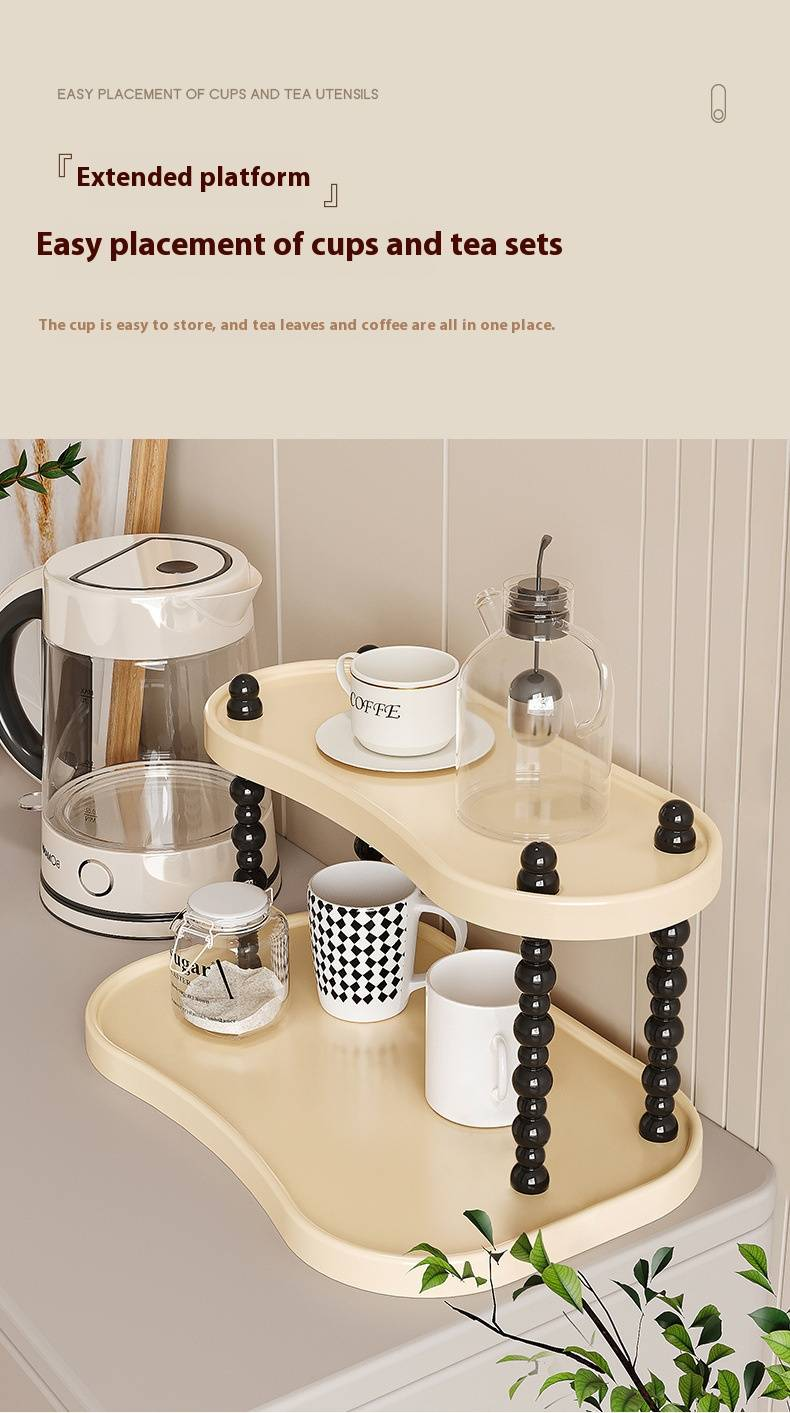Multi-Functional Desktop Organizer – 2-Tier & 3-Tier Cup & Utensil Holder For Kitchen, Office, Bathroom (Round/Square/Wide, White)_voghion.com