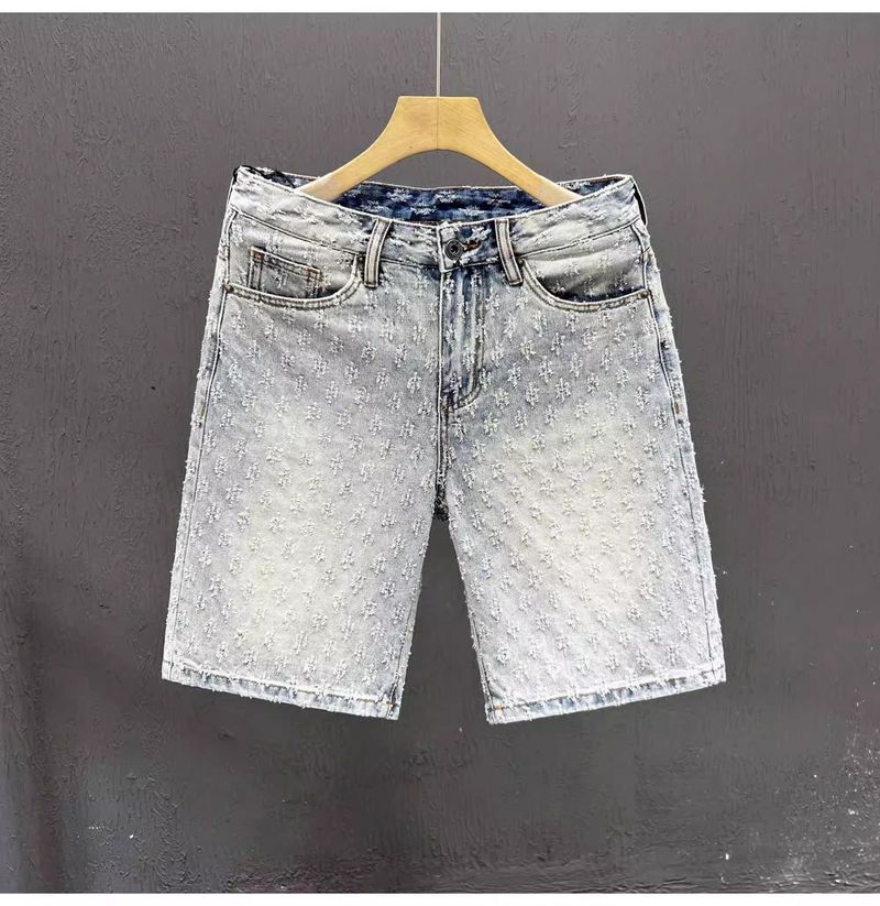 Männerkleeder Retro Distressed Denim Shorts Riicht locker Villsäiteg Shorts_voghion.com