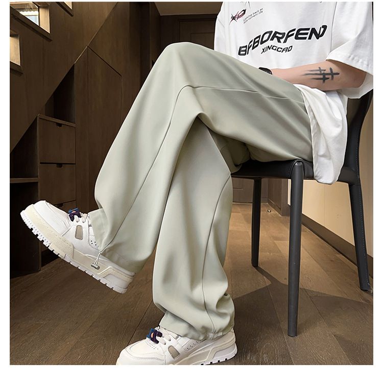 Men's Cooling Linen-Like Pants – Summer Breathable Wide-Leg Trousers With Drawstring & Relaxed Fit For Casual & Streetwear_voghion.com