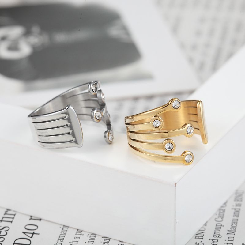 Anello versatile, creativo, alla moda e squisito, multistrato, in acciaio al titanio, con gioielli_voghion.com