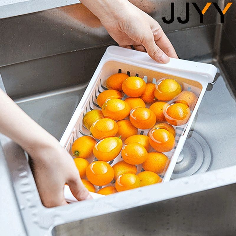 Retractable Refrigerator Organizer Storage Rack Kitchen Household Multi-function Drawer Fresh-keeping Storage Drain Basket Rack_voghion.com