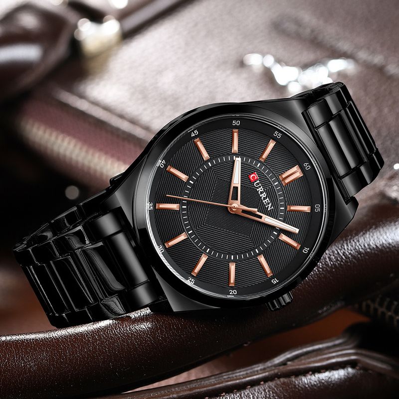 Orologio da uomo impermeabile in acciaio inossidabile con datario, orologio da polso al quarzo minimalista da uomo, quadrante rotondo classico, cinturino in lega_voghion.com