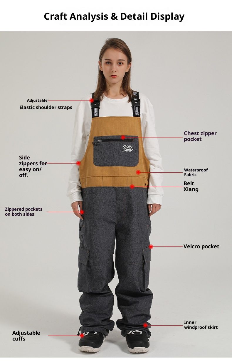 001 Winter Neuer Herren-Latzhosen-Snowboard- und Skianzug, wasserdicht, atmungsaktiv, locker, warm, einteilig, für Damen_voghion.com