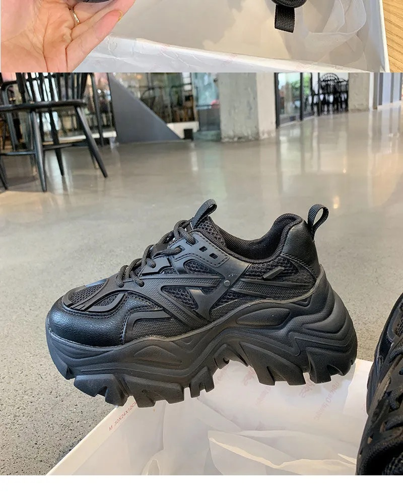 Respirant papa chaussures mode féminine 2023 nouvelle plate-forme décontractée polyvalente maille baskets améliorant les chaussures de course_voghion.com